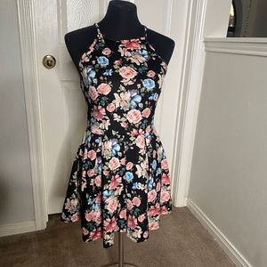 Floral romper mini dress